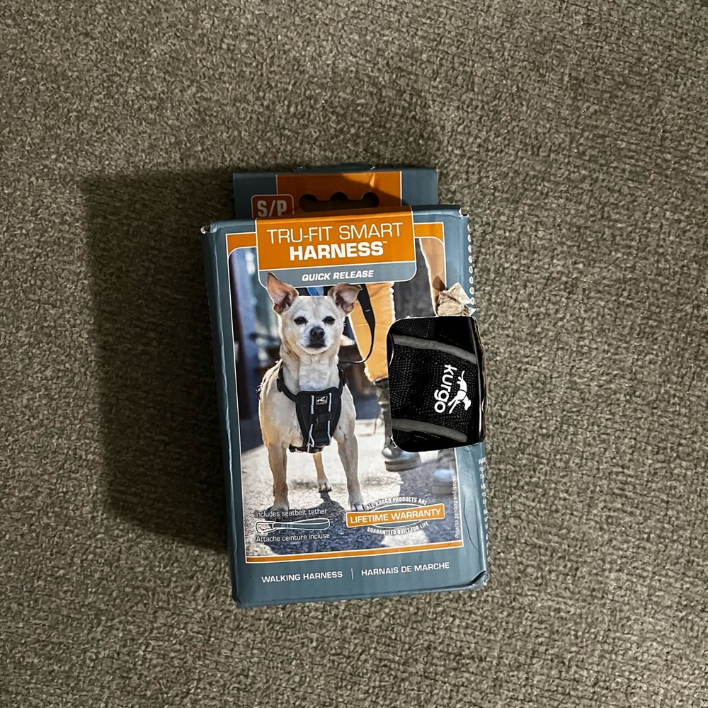 New Sz. Small Kurgo Tru-Fit *Quick Release* Dog Harness With Seatbelt Tether